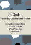 Diskussionsformat „Zur Sache – Forum für gesellschaftliche Themen“ am 20. März 2025 im B*Treff